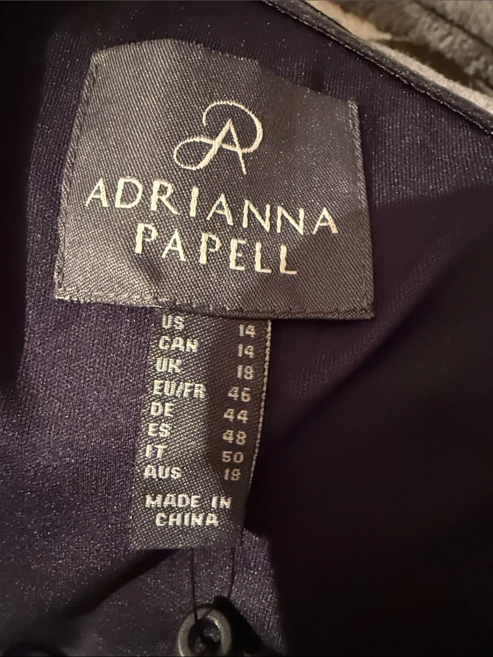 NWT Adrianna papell one-Shoulder chiffon navy formal maxi wedding guest MOB MOG - Picture 4 of 8